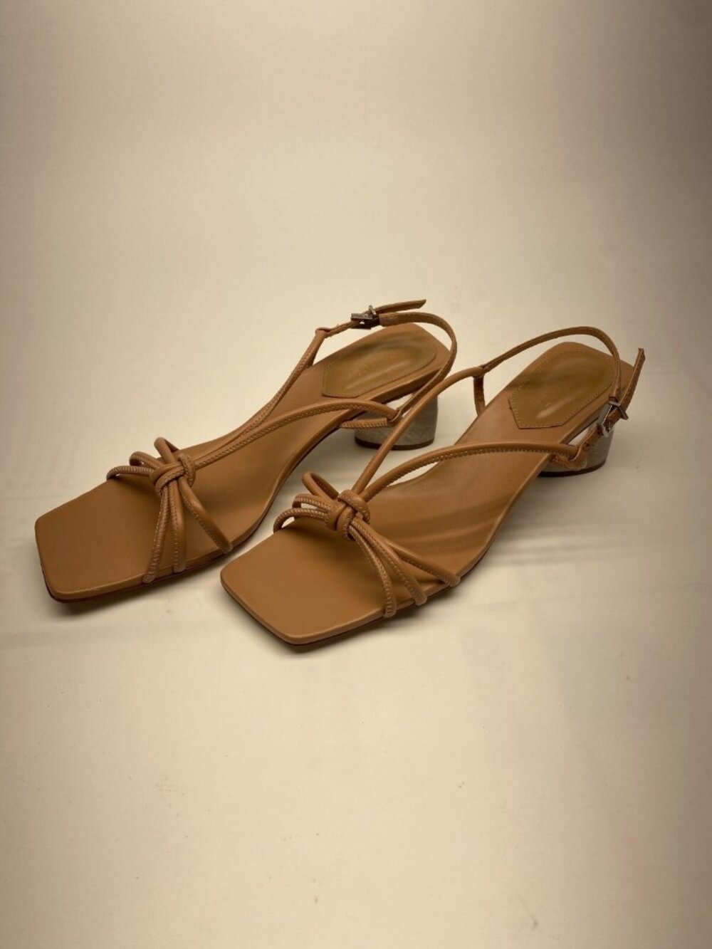 Schutz Womens Tan Leather Strap Heel Sz 11